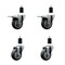 Service Caster 3.5'' SS Thermoplastic Rubber Swivel 1-1/2'' Expanding Stem Caster Set 2 Total Lock Brakes, 4PK SCC-SSEXTTL20S3514-TPRB-2-S-2-112 - alternate 1